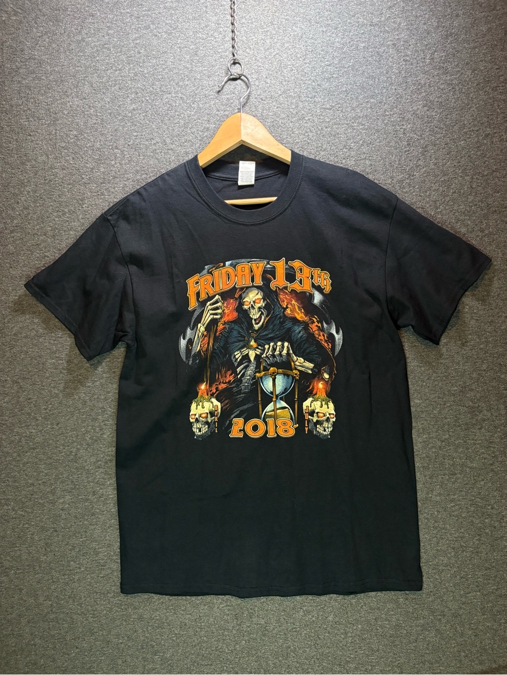 Port Dover Motorcycle Rally Friday 13th Grim Reaper Skull Biker T-Shirt